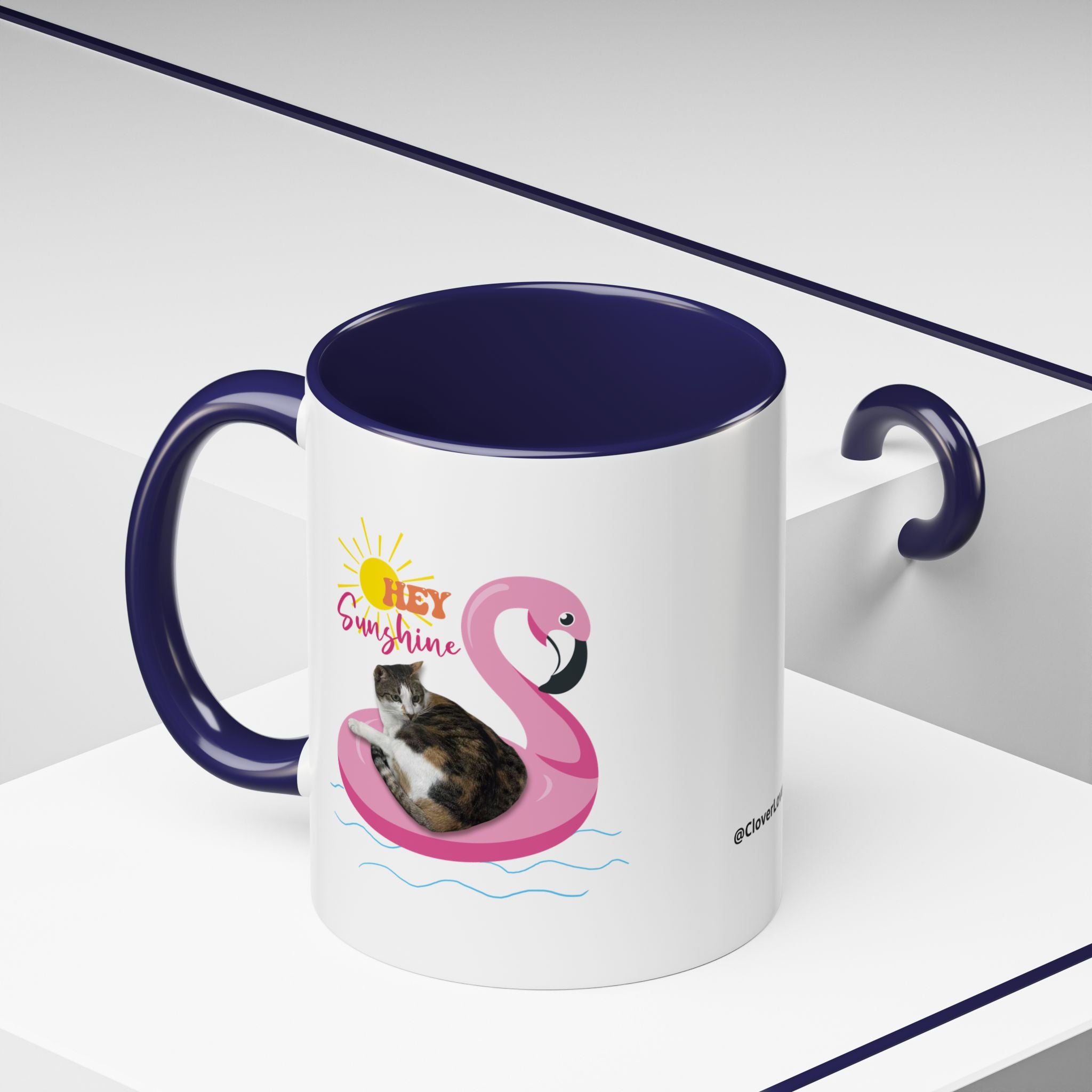 Cool Cat Summer Mug | Personalized Cat Photo Coffee Cup With Custom Text