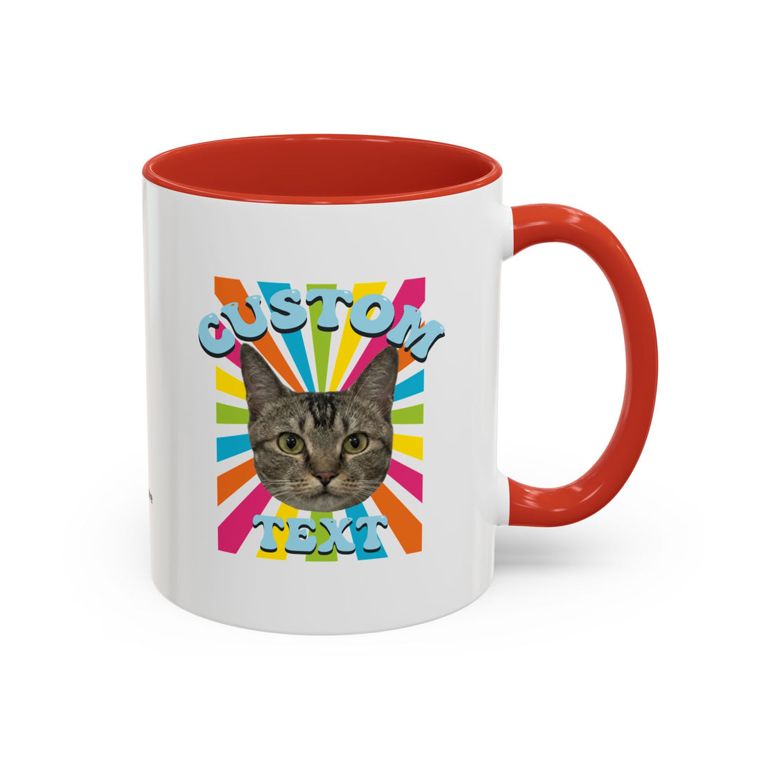 Retro Custom Cat Mug | Personalized Pet Photo Coffee Cup With Custom Text