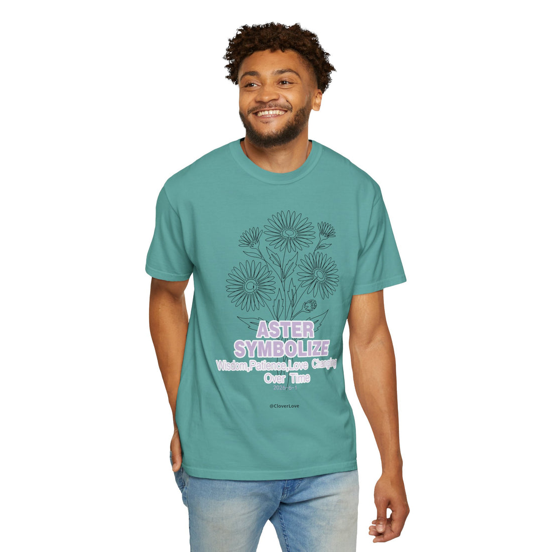Aster Flower T-Shirt - Botanical Graphic Shirt for Flower Lovers