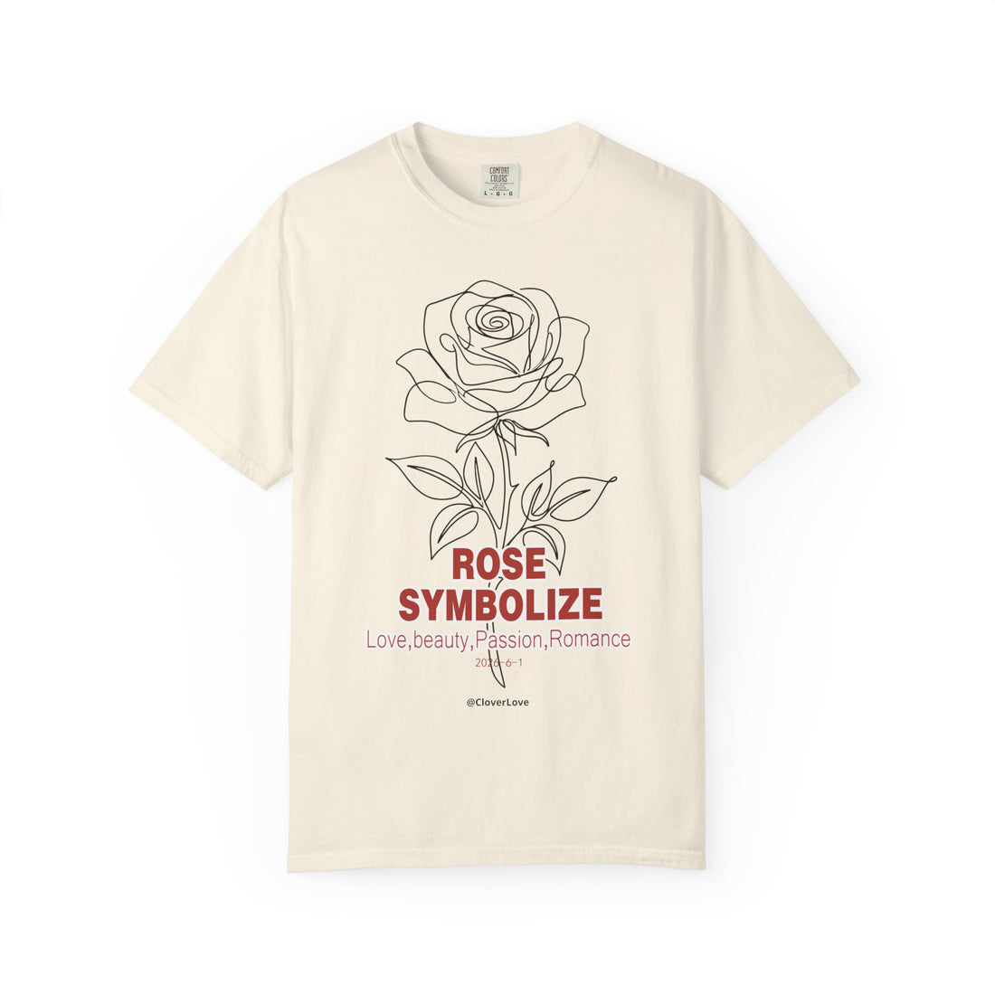 Rose Flower T-Shirt - Romantic Botanical Graphic Shirt for Flower Lovers