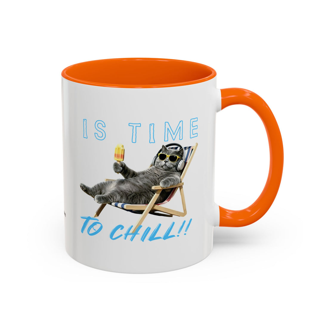 Chill Cat Summer Mug | Personalized Cat Photo Coffee Cup With Custom Text