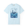 Cat in Ocean Fantasy T-Shirt - Vintage Blue Animal Shirt for Cat Lovers