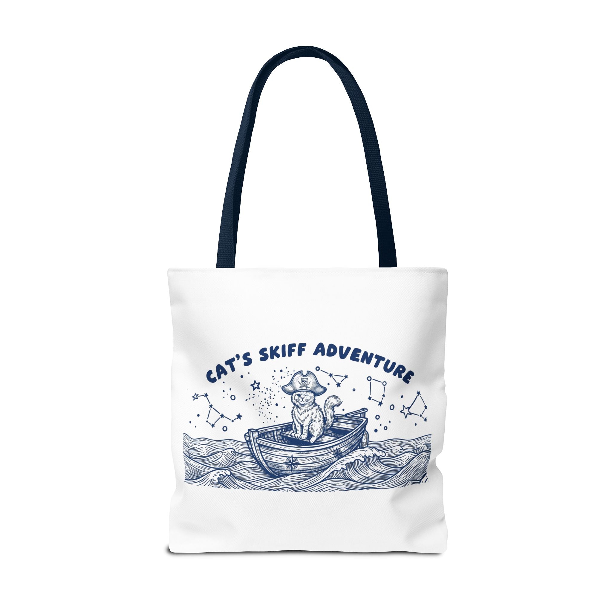 Cat's Skiff Adventure Tote Bag | Vintage Nautical Ocean Canvas Bag