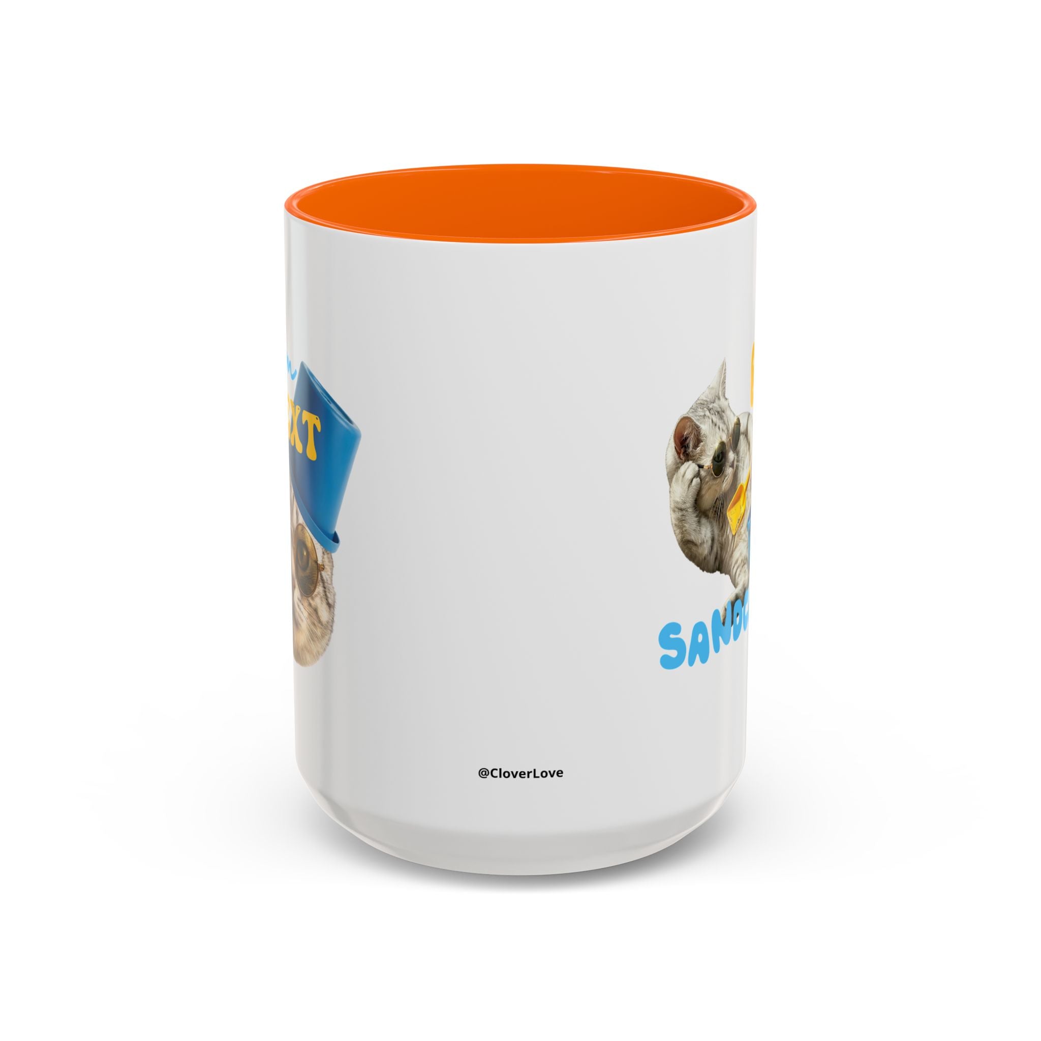 Lustige Sommerkatzen-Tasse | Personalisierte Strandkatzen-Kaffeetasse mit individuellem Text