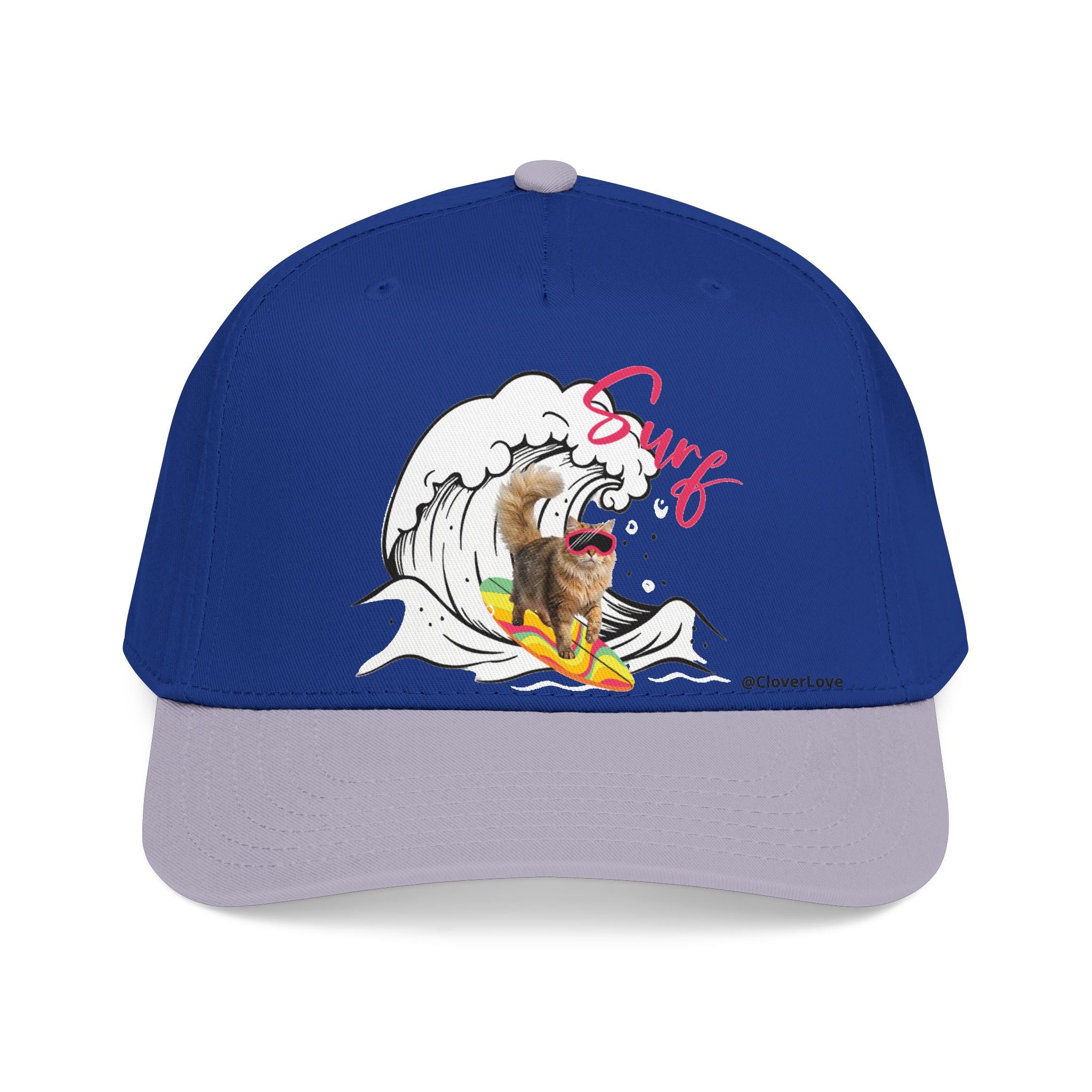 Cat Surf Adventure Hat – Cute Ocean Animal Hat, Beach Lover Gift for Cat Owners
