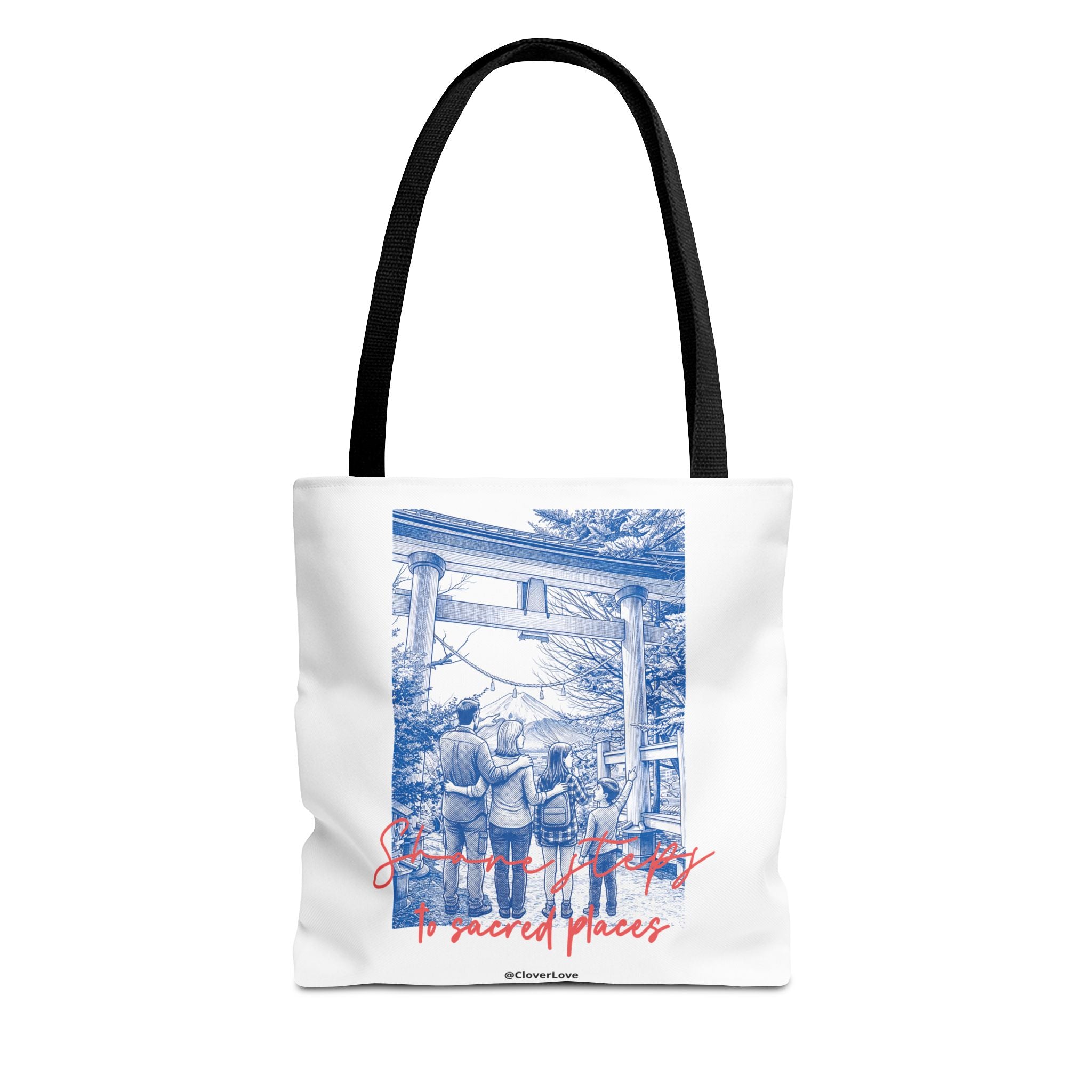 Japan Travel Tote Bag | Vintage Torii Gate Fuji Mountain Canvas Bag