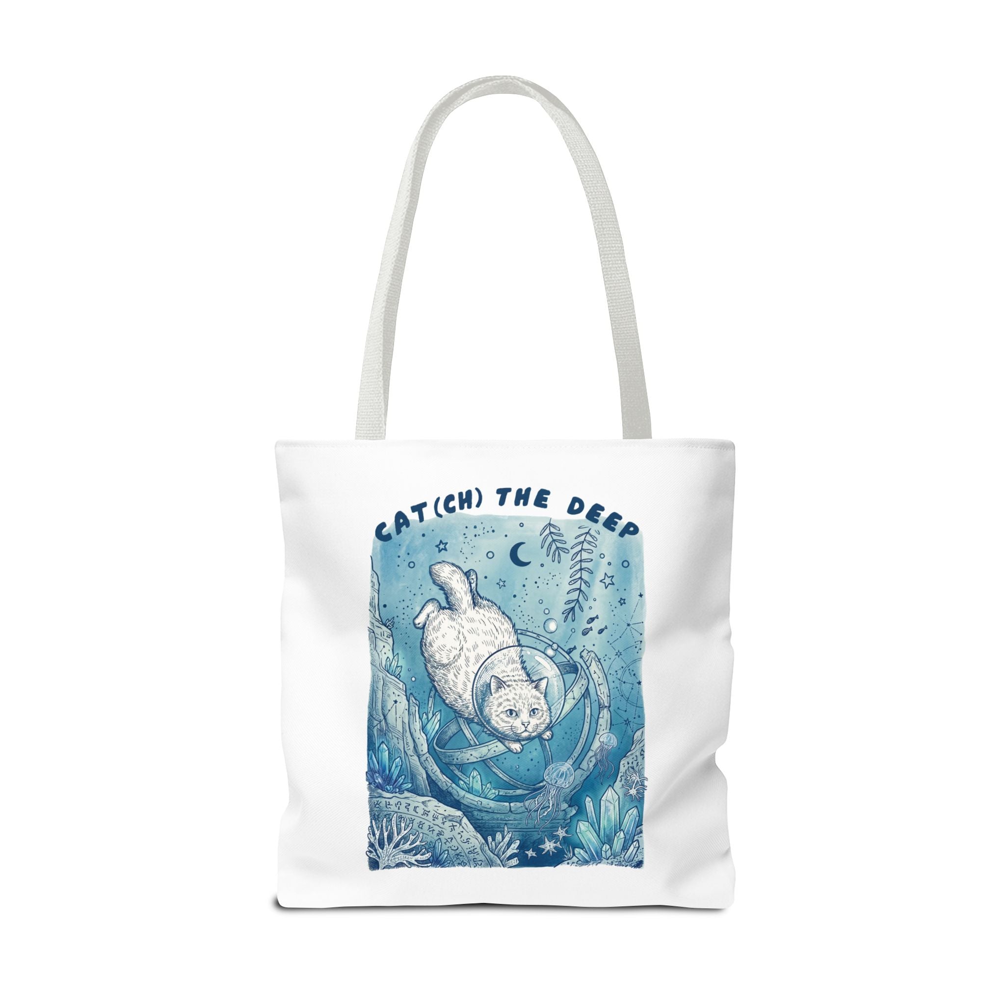 Cat Deep Sea Adventure Tote Bag | Vintage Ocean Explorer Canvas Bag