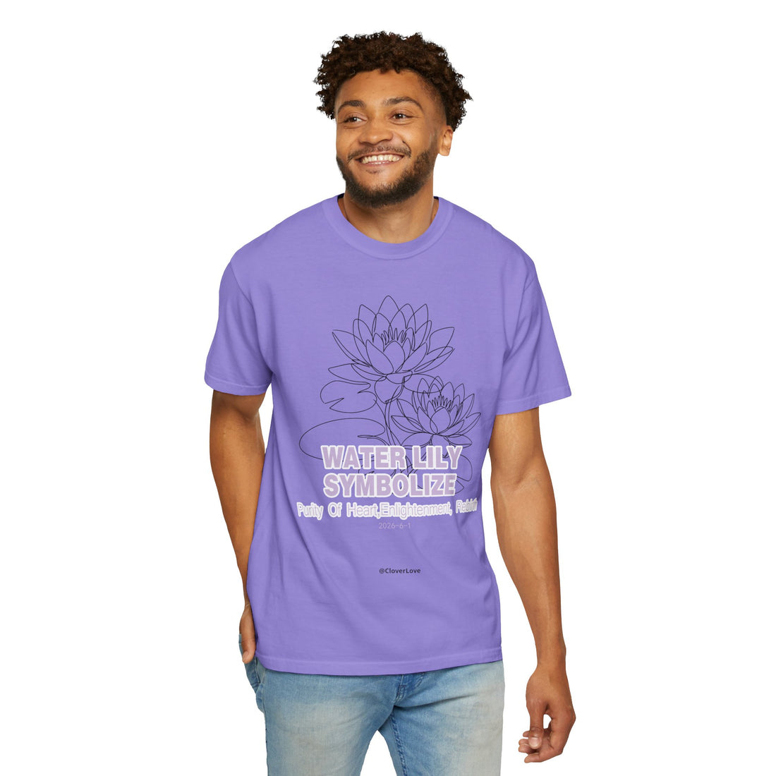 Water Lily Flower T-Shirt - Botanical Graphic Shirt for Flower Lovers
