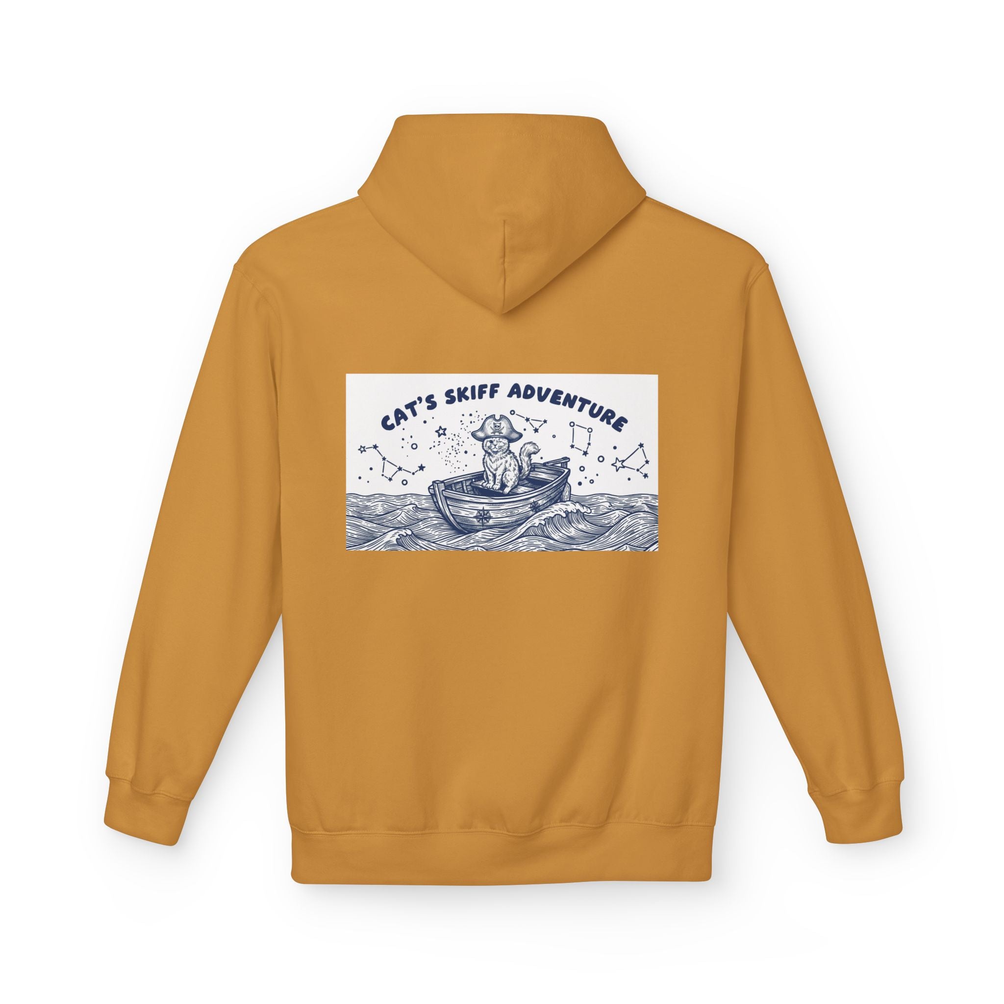 Cat's Skiff Adventure Hoodie | Vintage Ocean Nautical Graphic Sweatshirt