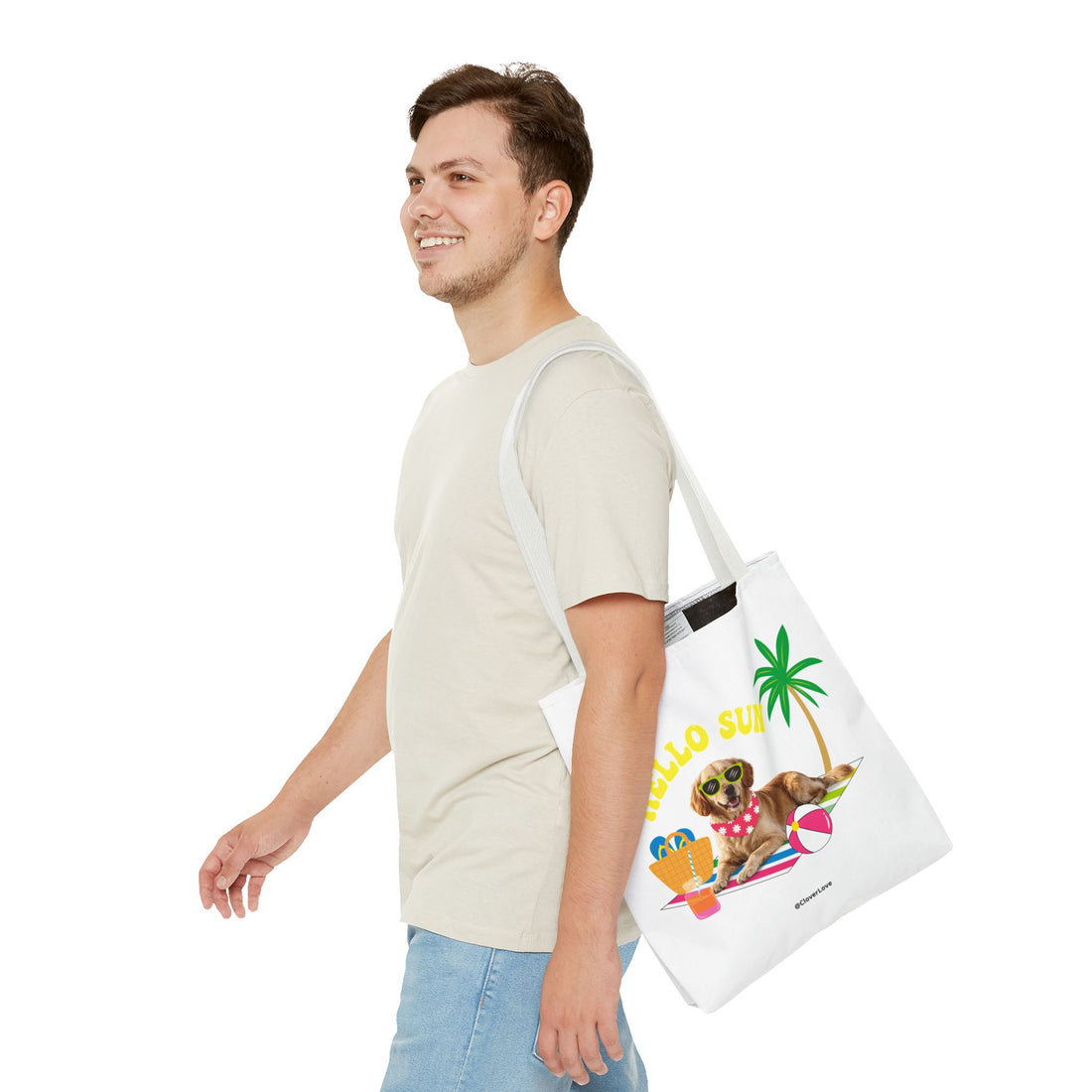 Funny Dog Tote Bag | Personalized Pet Photo Summer Canvas Bag
