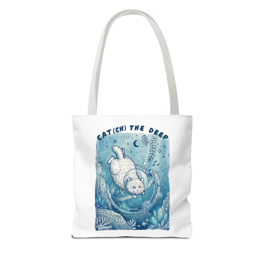 Cat Deep Sea Adventure Tote Bag | Vintage Ocean Explorer Canvas Bag