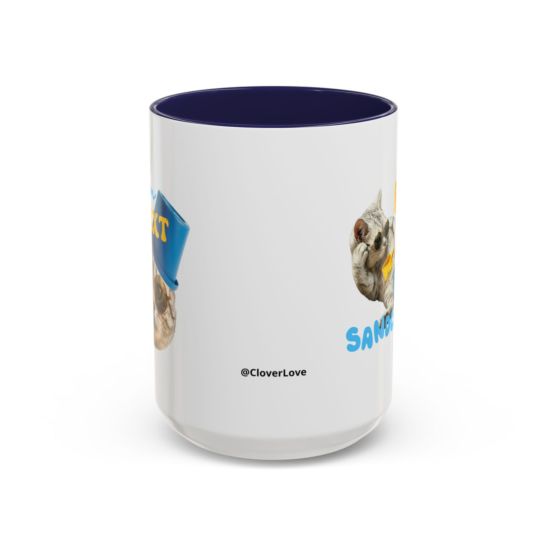 Funny Summer Cat Mug | Personalized Beach Cat Coffee Cup With Custom Text