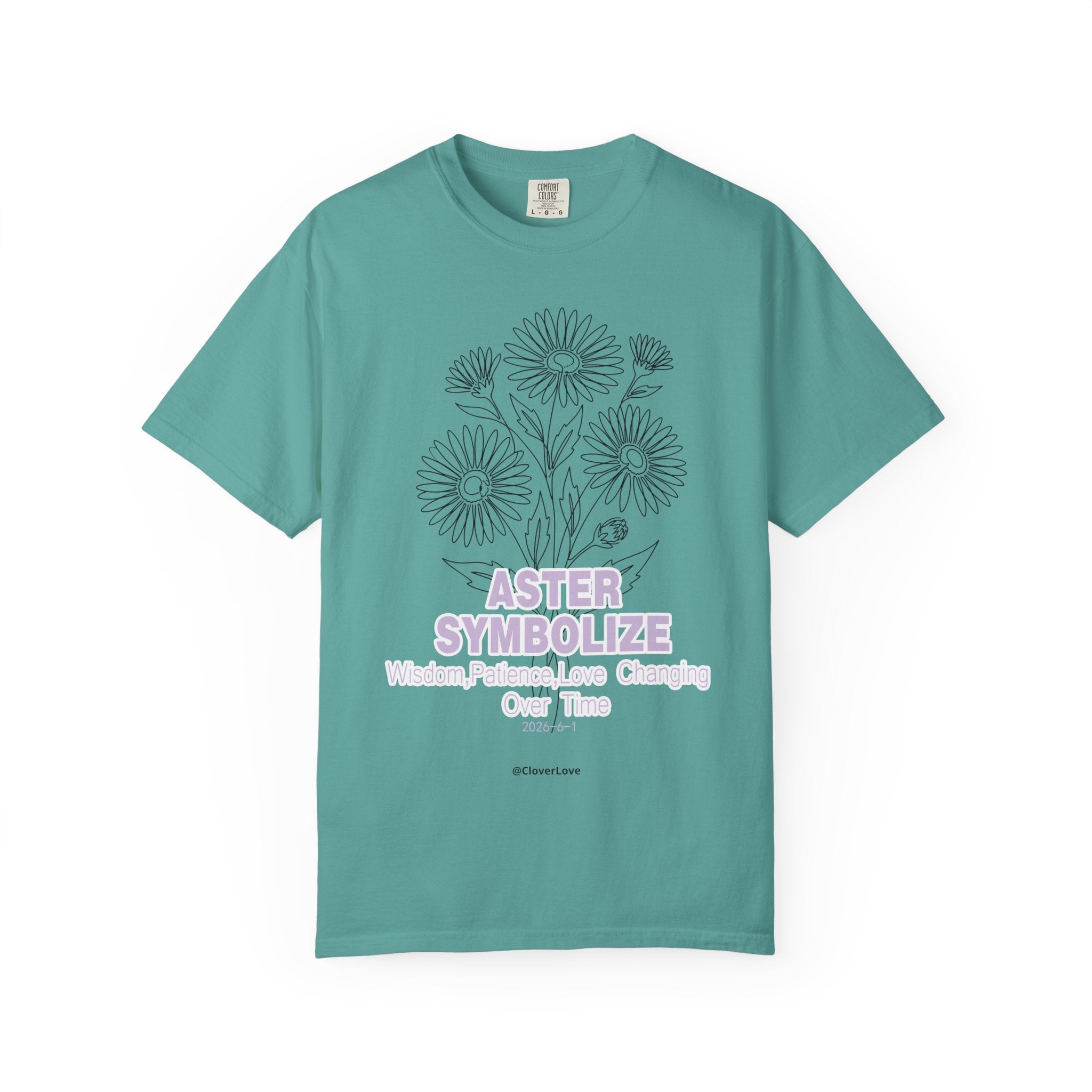 Aster Flower T-Shirt - Botanical Graphic Shirt for Flower Lovers