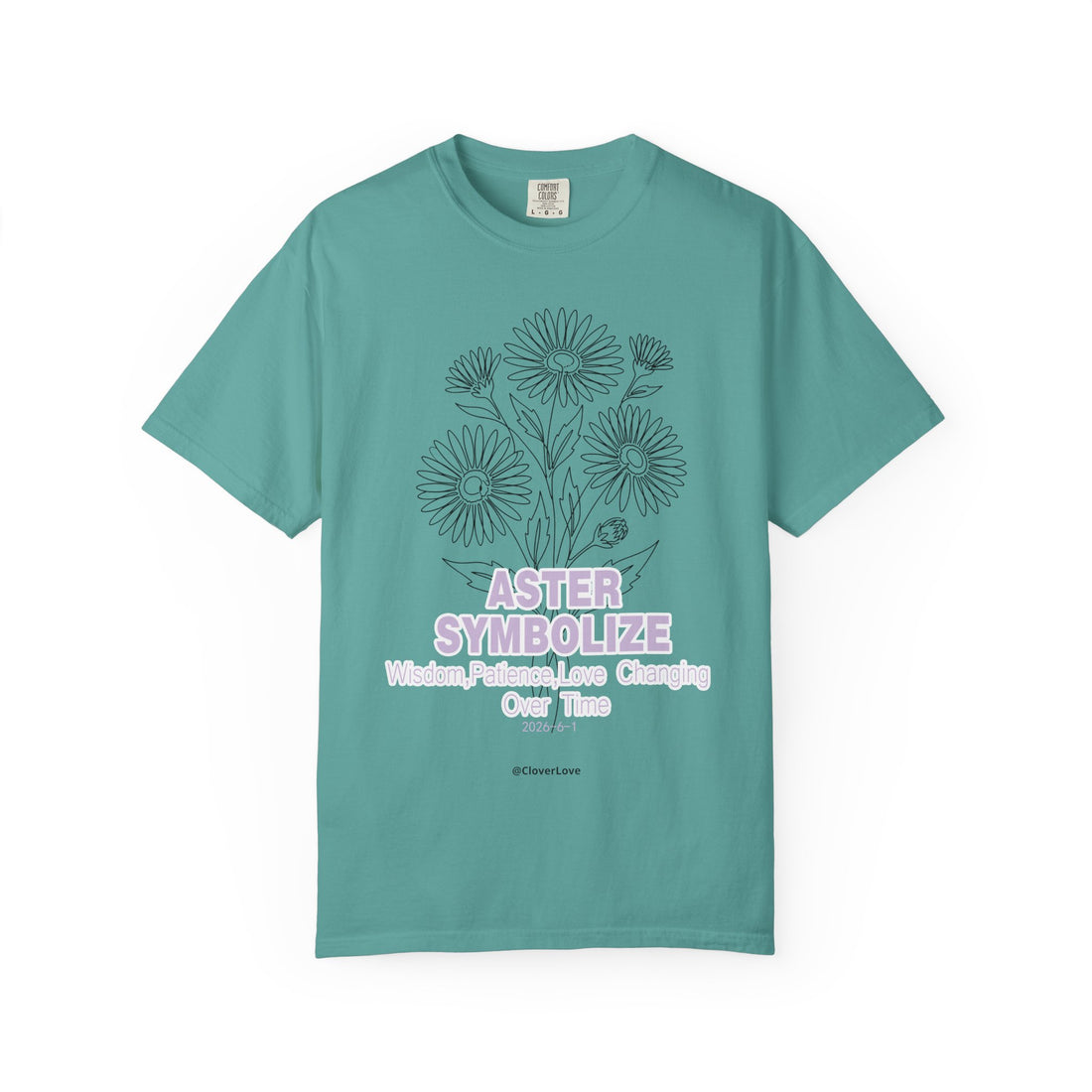 Aster Flower T-Shirt - Botanical Graphic Shirt for Flower Lovers