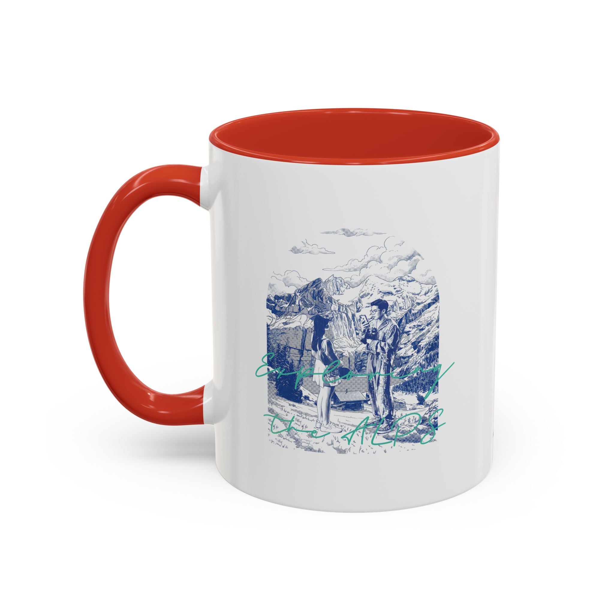 Explore The Alps Travel Mug - Mountain Adventure Coffee Cup