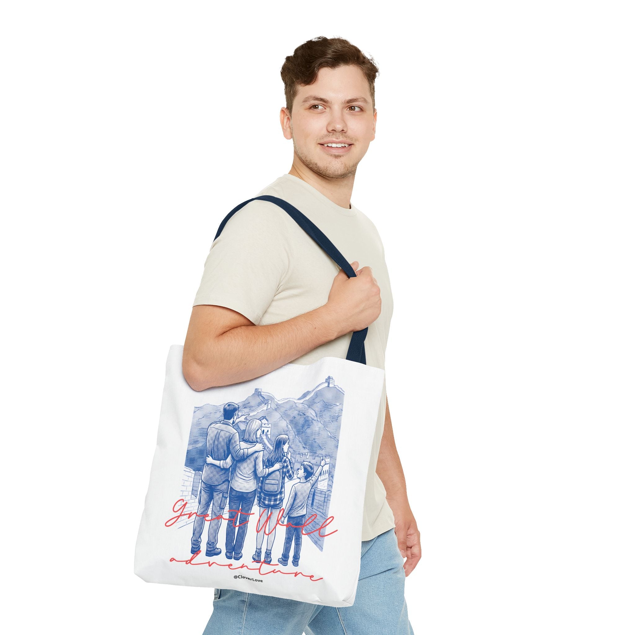 Great Wall of China Tote Bag, Family Travel Souvenir Bag, Landmark Canvas Tote