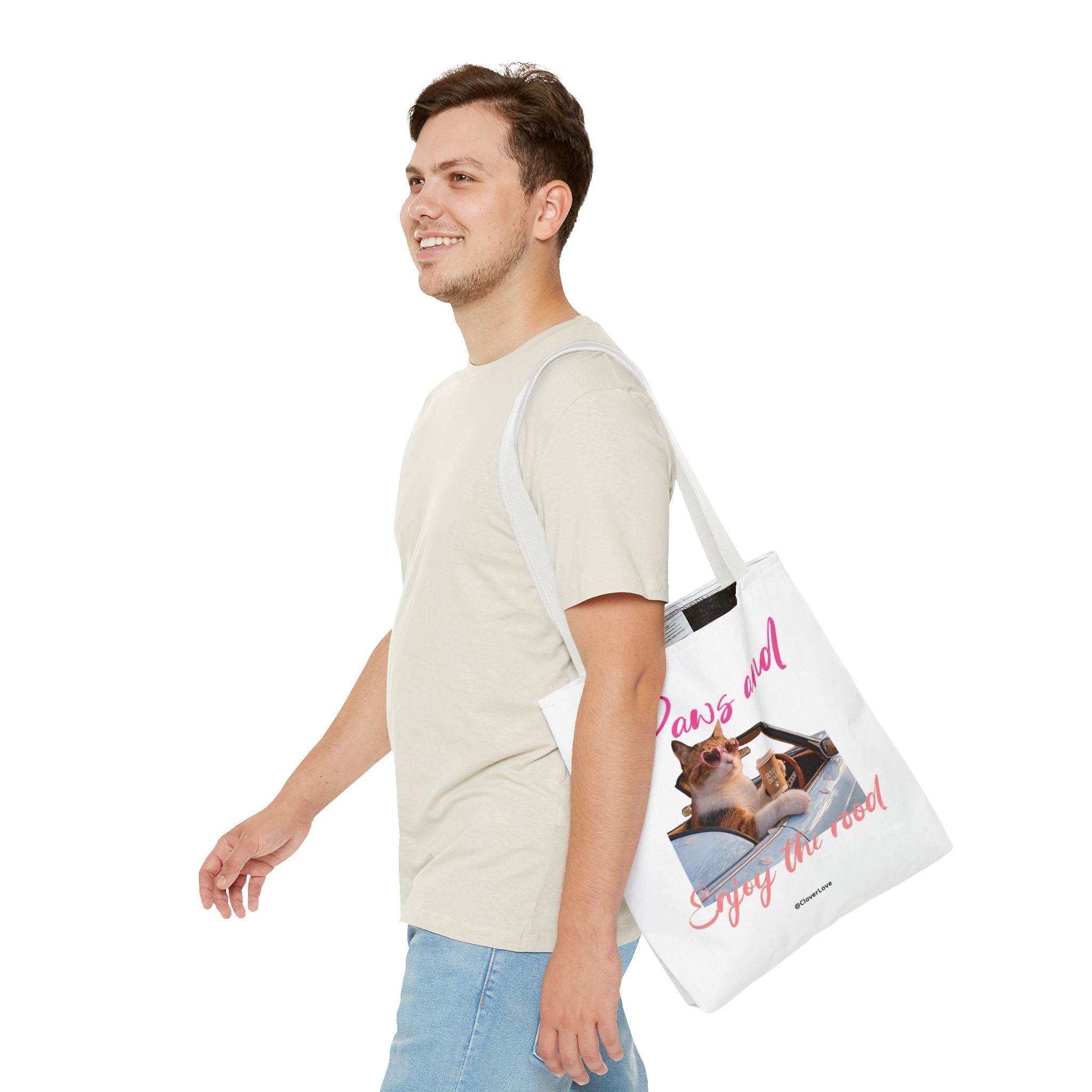 Cute Cat Tote Bag | Custom Cat Photo Personalized Canvas Bag