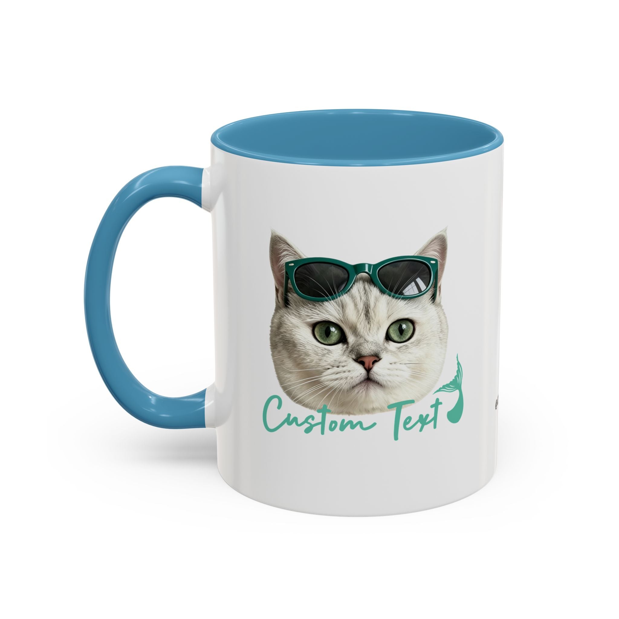 Mermaid Cat Summer Mug | Personalized Cat Coffee Cup With Custom Text