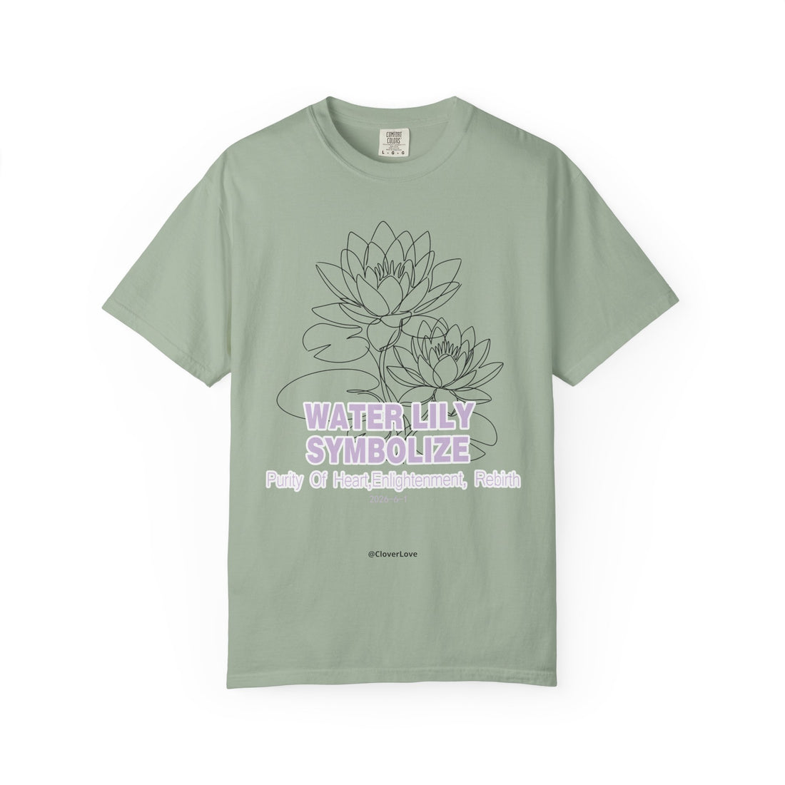Water Lily Flower T-Shirt - Botanical Graphic Shirt for Flower Lovers