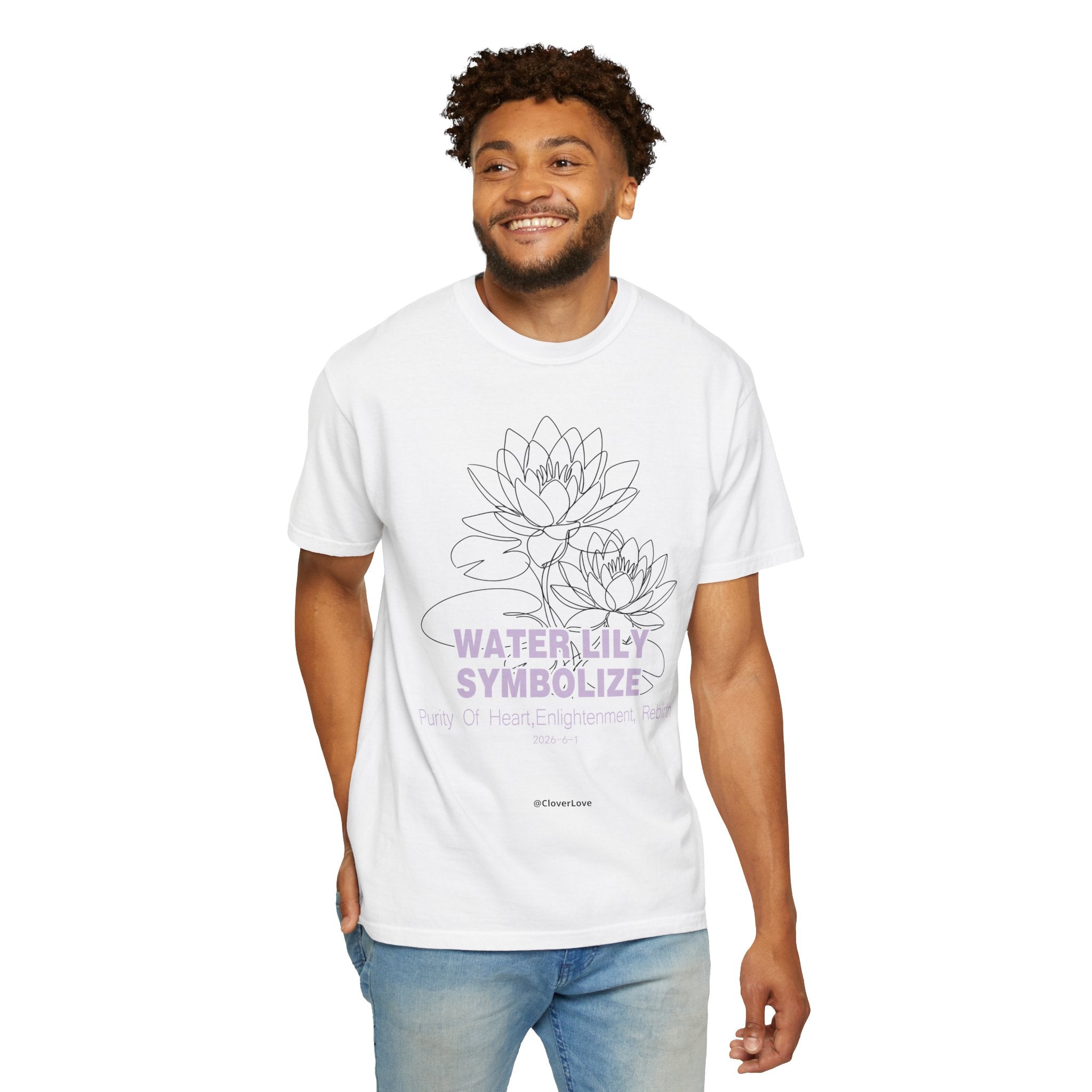 Water Lily Flower T-Shirt - Botanical Graphic Shirt for Flower Lovers