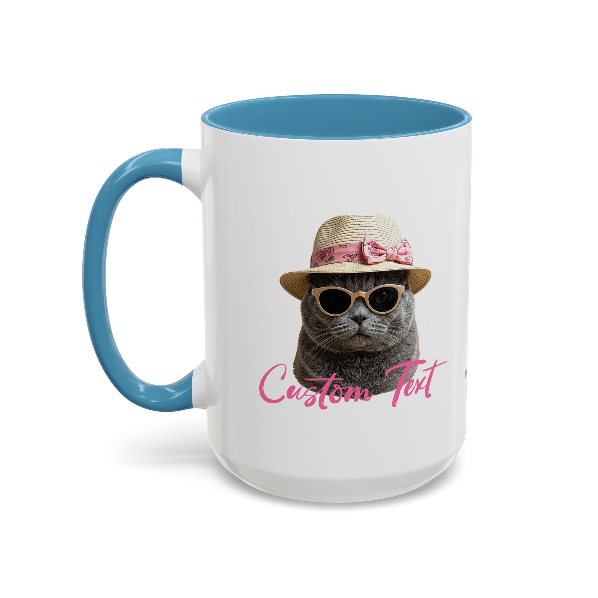 Summer Sunbathing Cat Mug | Personalized Cat Coffee Cup With Custom Text