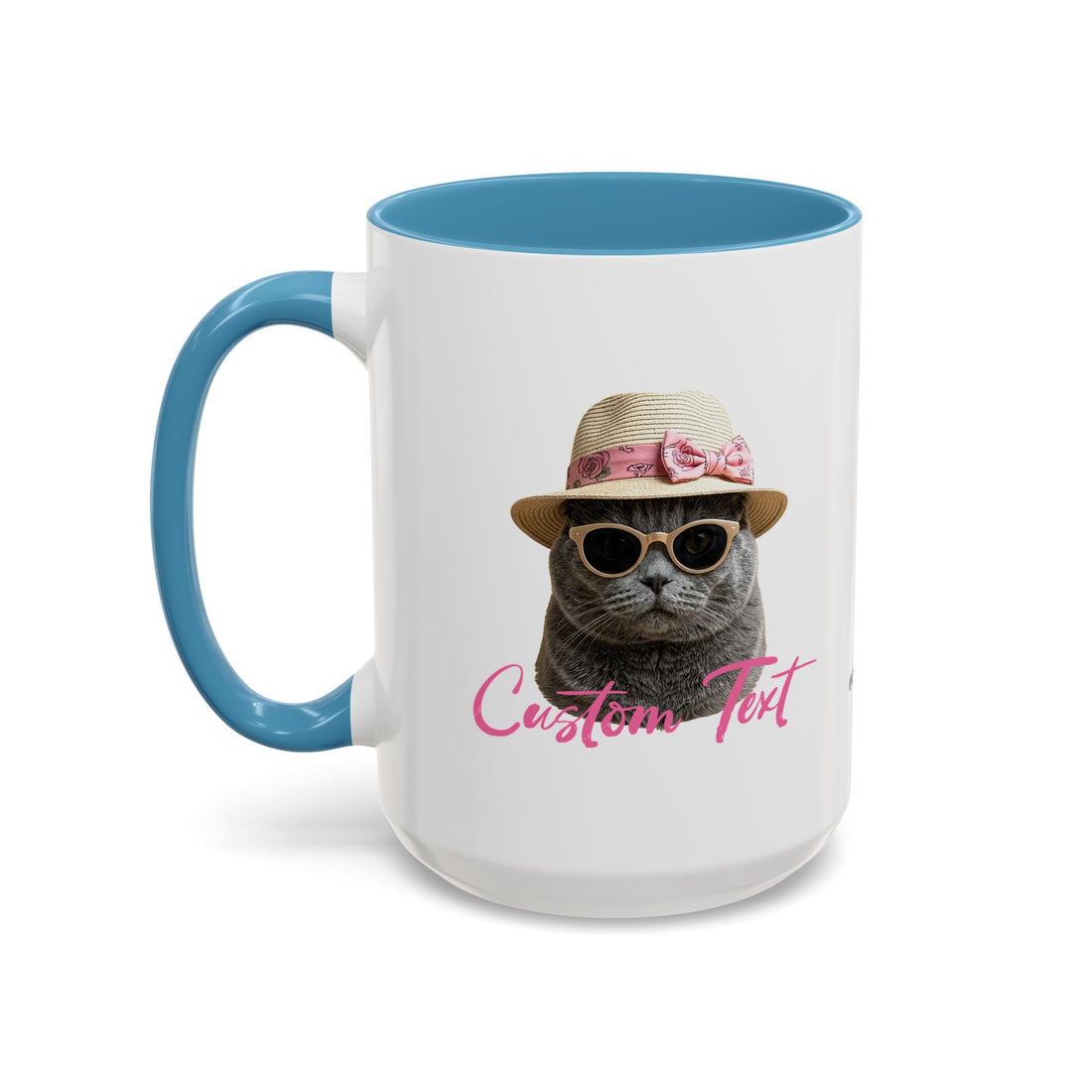 Summer Sunbathing Cat Mug | Personalized Cat Coffee Cup With Custom Text