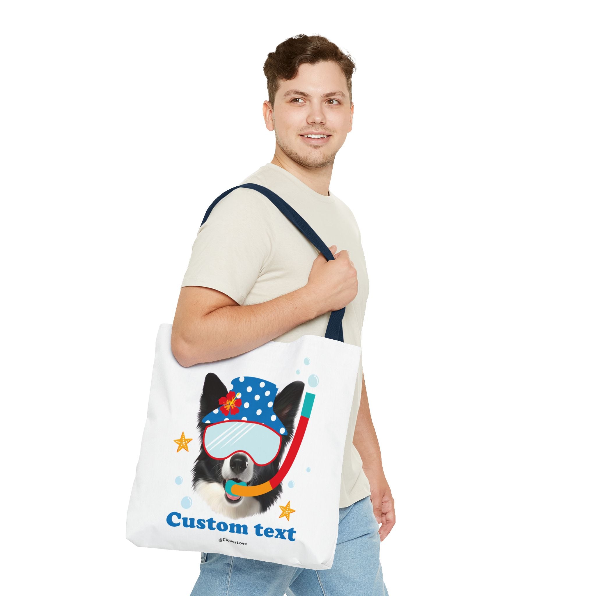 Custom Dog Tote Bag | Personalized Pet Photo Summer Canvas Bag