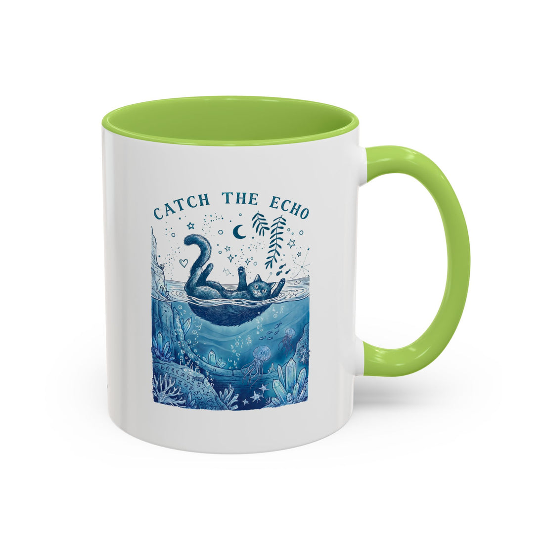 Cat's Ocean Echo Mug - Cute Underwater Cat Lover Coffee Cup