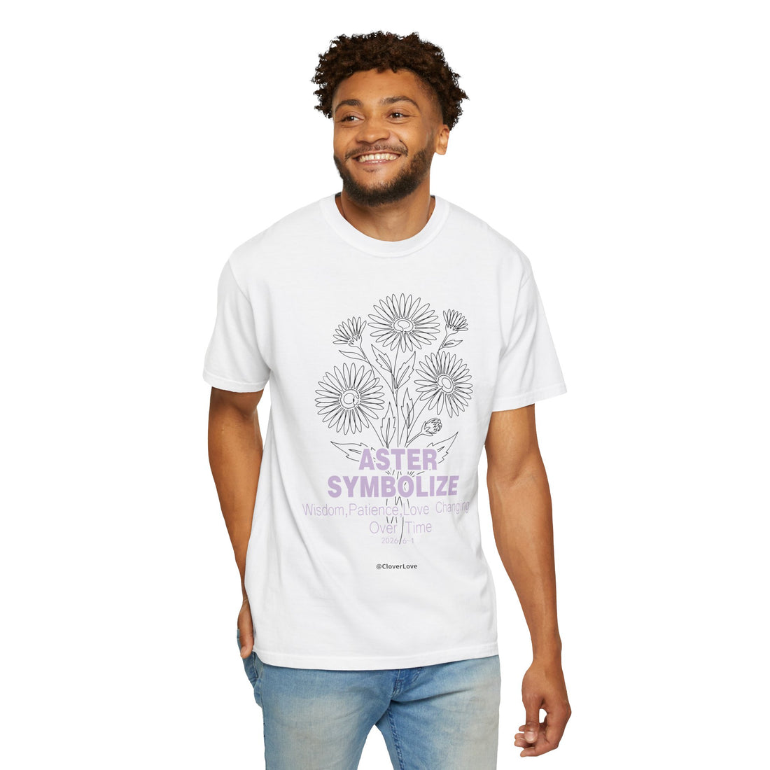 Aster Flower T-Shirt - Botanical Graphic Shirt for Flower Lovers