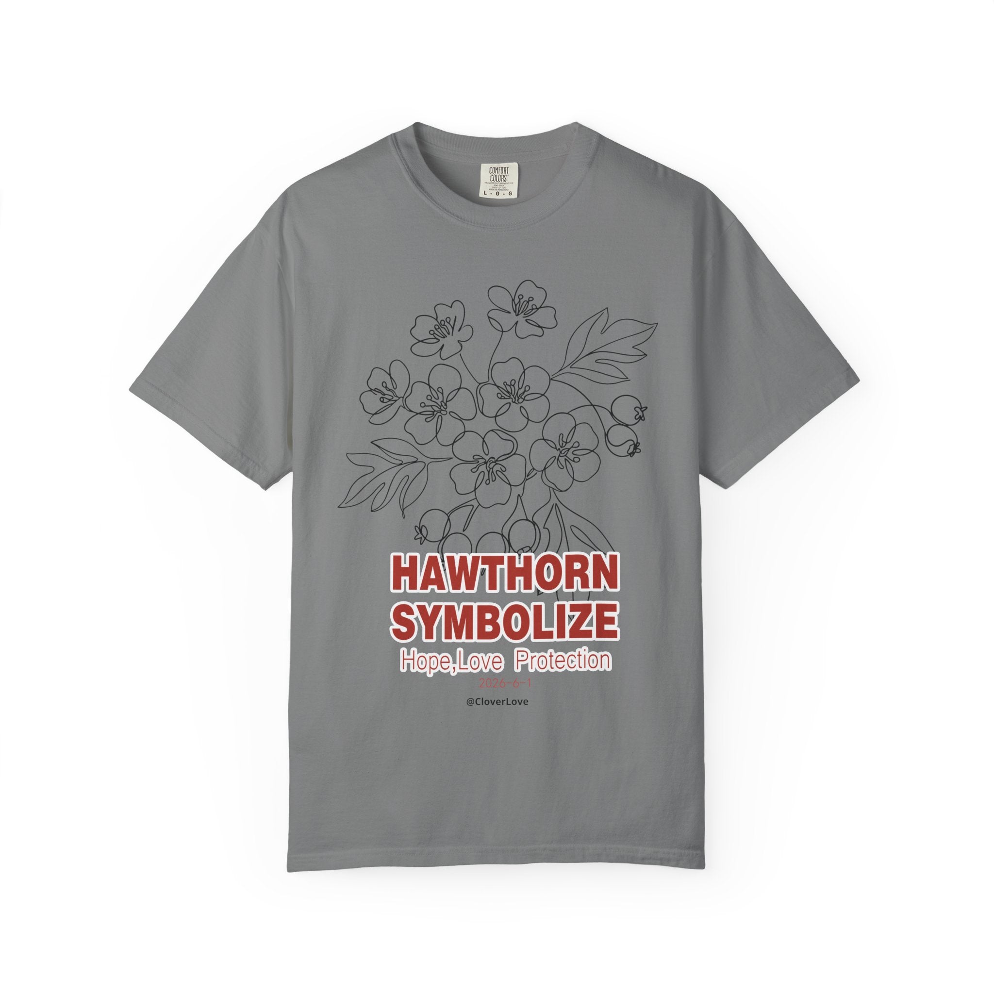 Hawthorn Flower T-Shirt - Botanical Graphic Shirt for Flower Lovers