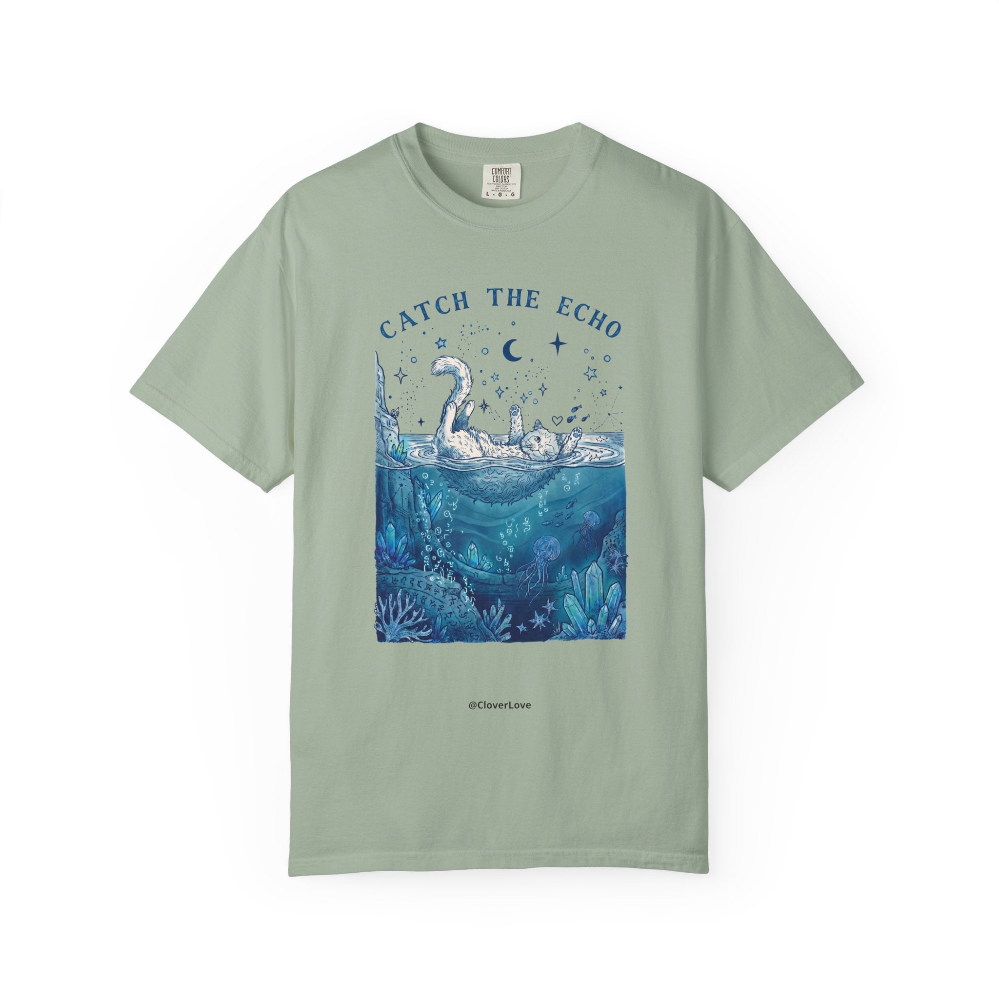 Catch The Echo Cat T-Shirt - Vintage Fantasy Animal Shirt for Cat Lovers