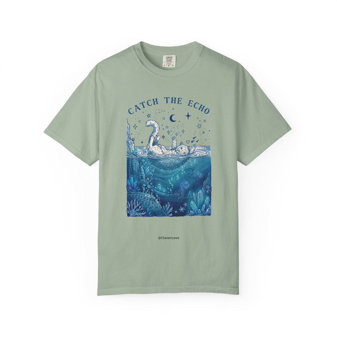 Catch The Echo Cat T-Shirt - Vintage Fantasy Animal Shirt for Cat Lovers