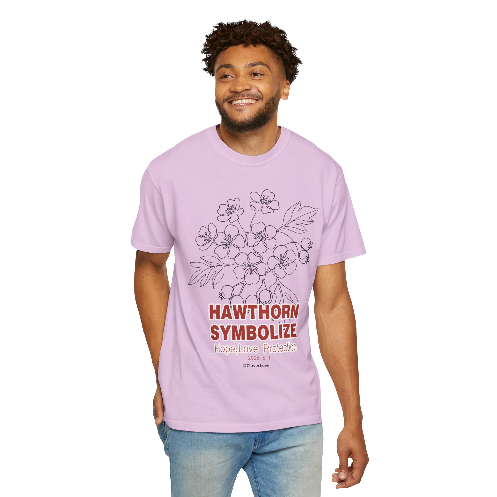 Hawthorn Flower T-Shirt - Botanical Graphic Shirt for Flower Lovers