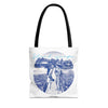 Island Escape Tote Bag | Vintage Beach Travel Canvas Bag