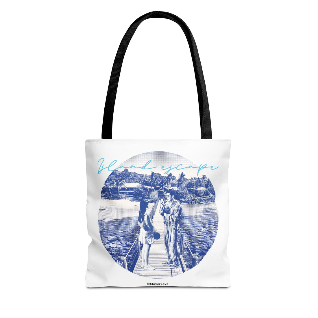 Island Escape Tote Bag | Vintage Beach Travel Canvas Bag