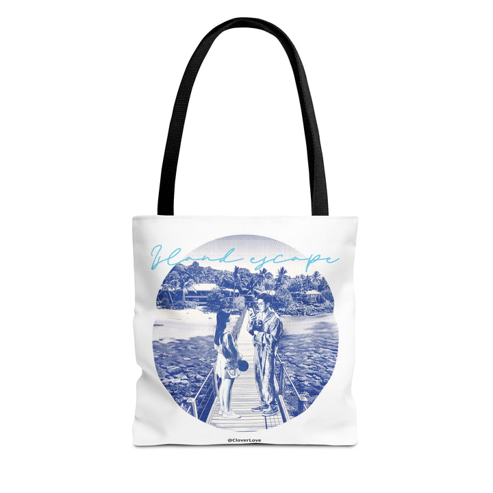 Island Escape Tote Bag | Vintage Beach Travel Canvas Bag