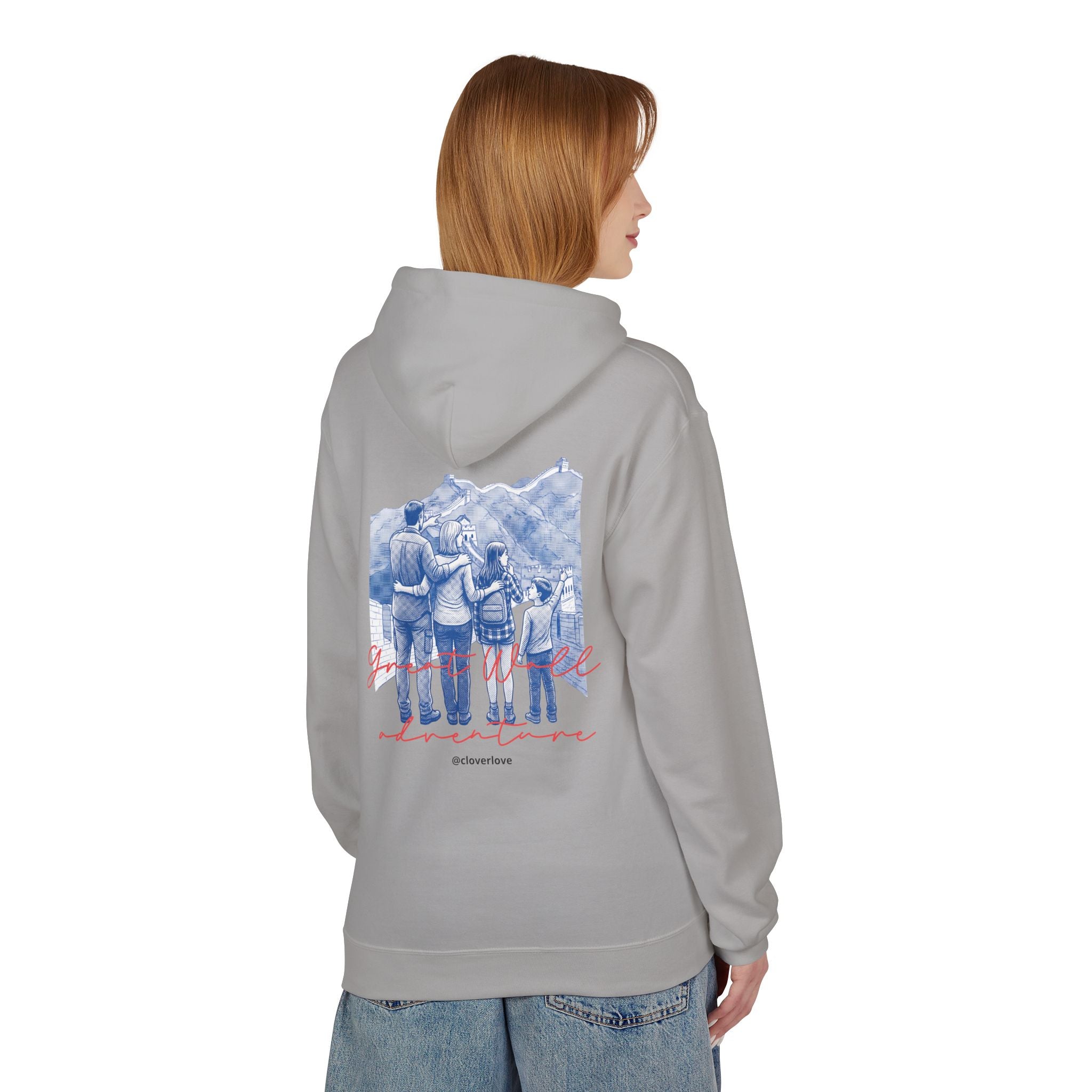Große Mauer Familienabenteuer Hoodie – Vintage Reise Wahrzeichen Grafik Pullover Sweatshirt