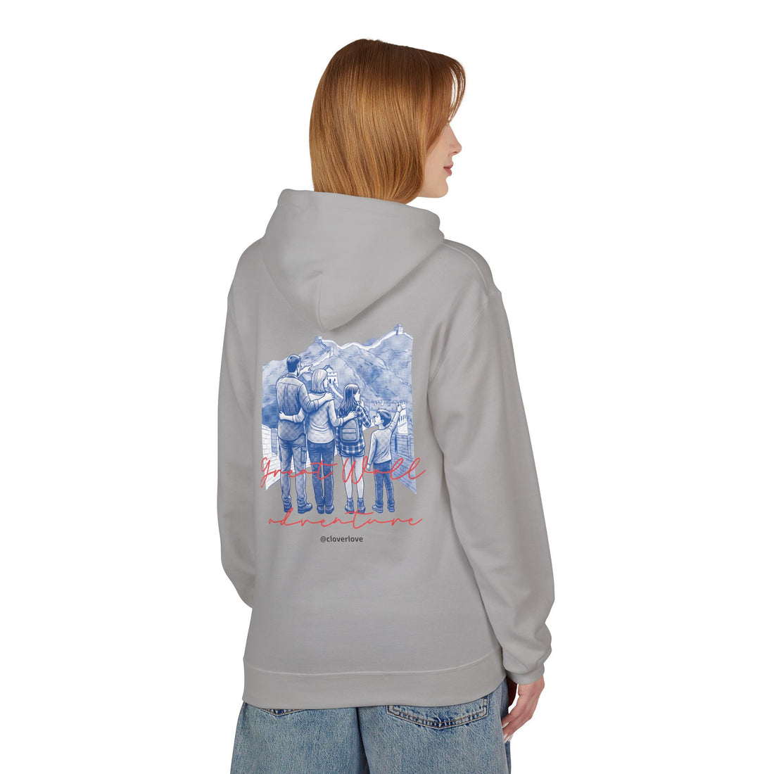 Große Mauer Familienabenteuer Hoodie – Vintage Reise Wahrzeichen Grafik Pullover Sweatshirt