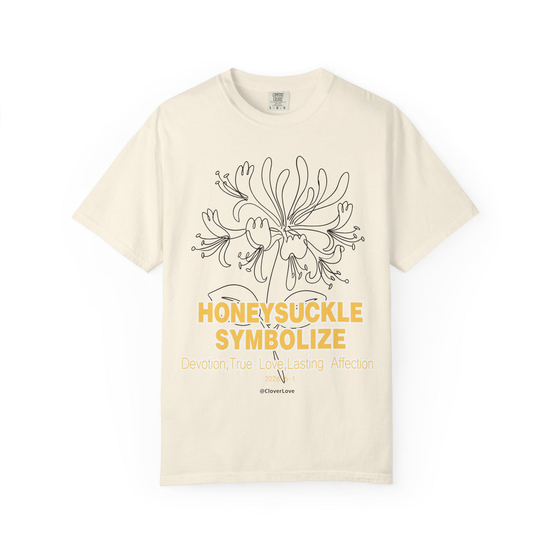 Honeysuckle Flower T-Shirt - Botanical Graphic Shirt for Flower Lovers