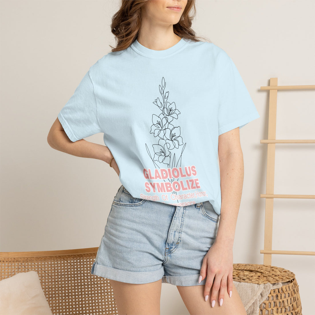 Gladiolus Flower T-Shirt - Inspirational Botanical Graphic Shirt for Flower Lovers