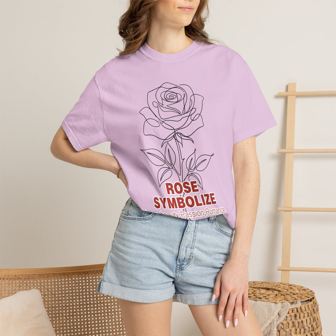 Rose Flower T-Shirt - Romantic Botanical Graphic Shirt for Flower Lovers