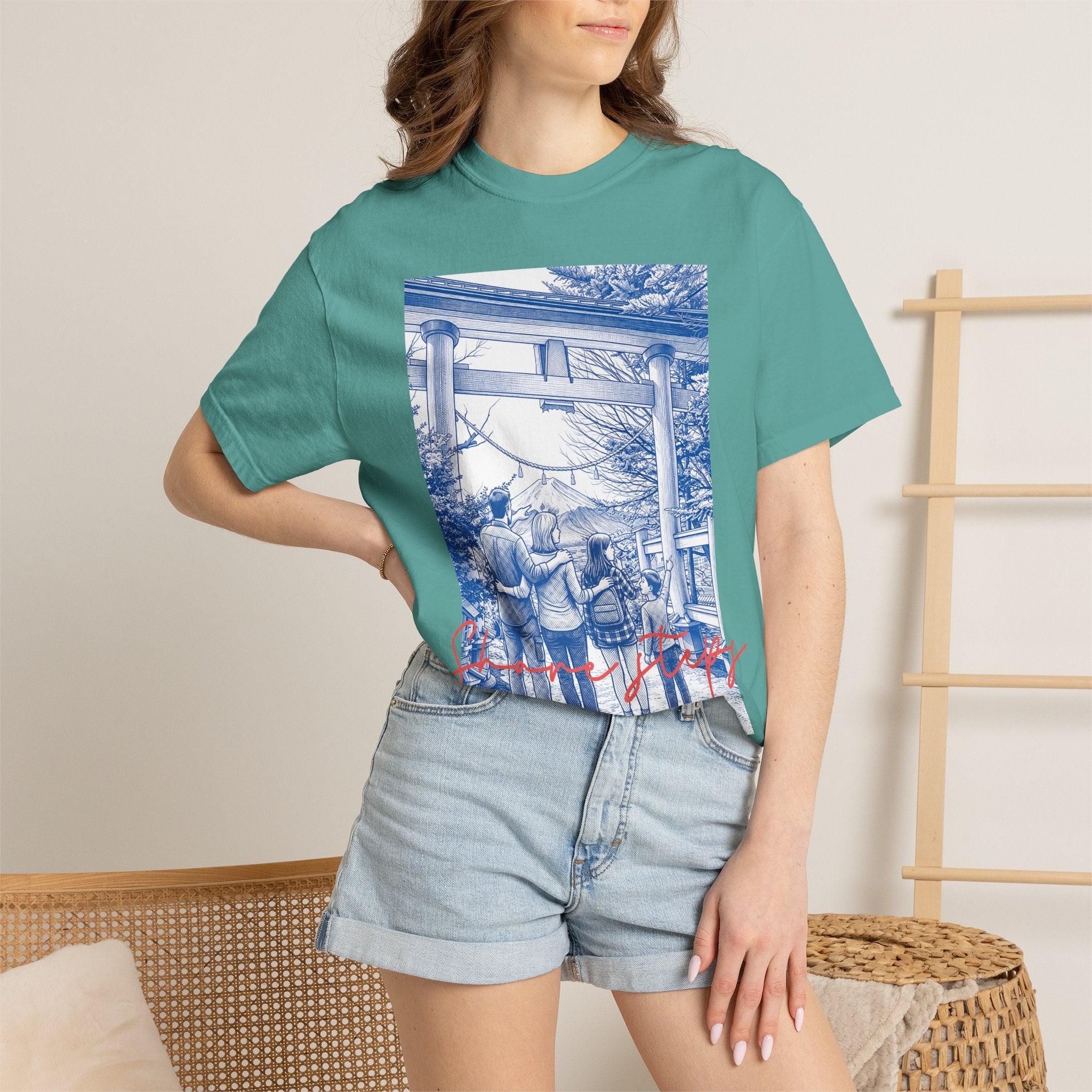 Custom Japan Landmark T-Shirt - Vintage Shrine Adventure Tee, Travel Lover Gift
