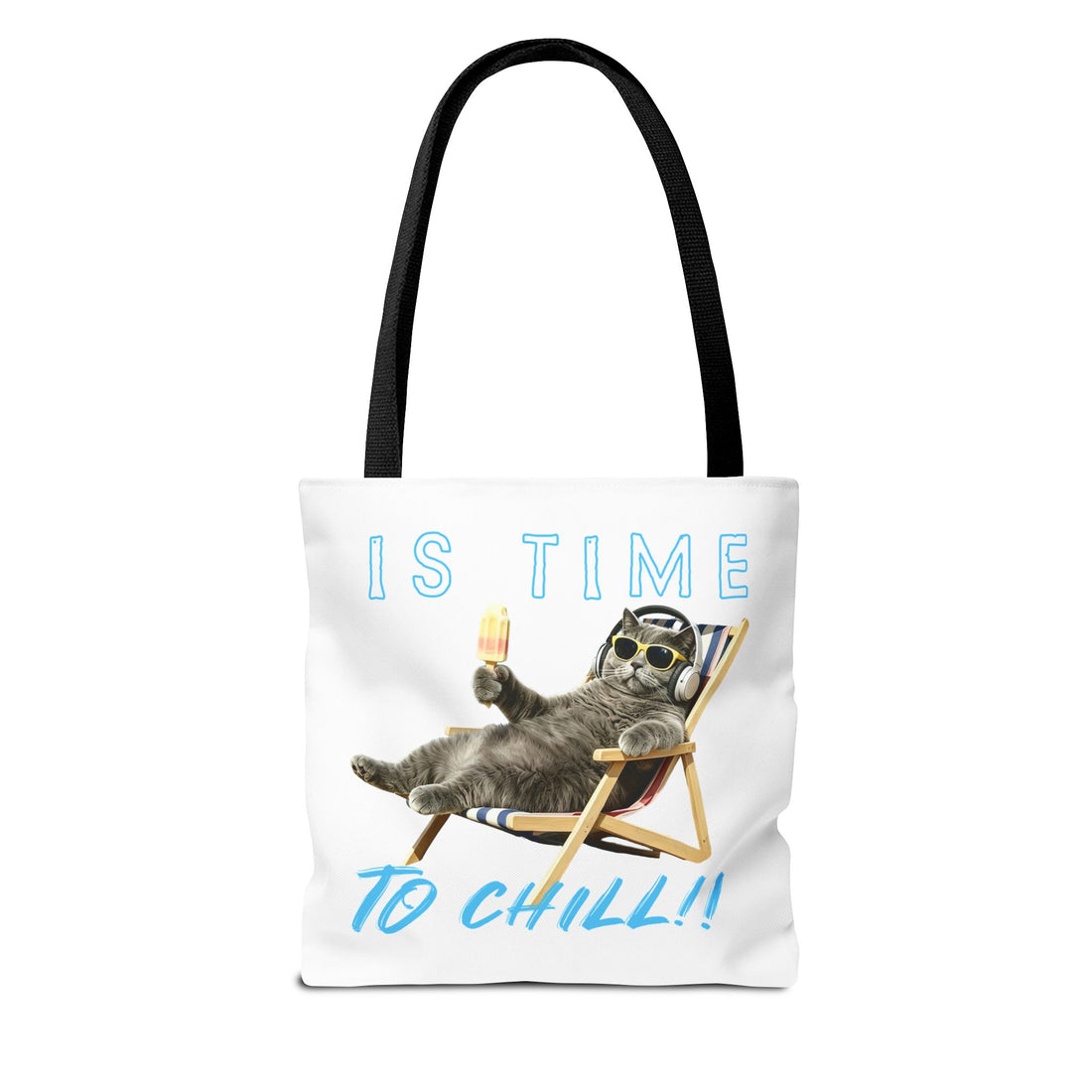 Summer Chill Cat Tote Bag | Funny Cat Lover Beach Bag