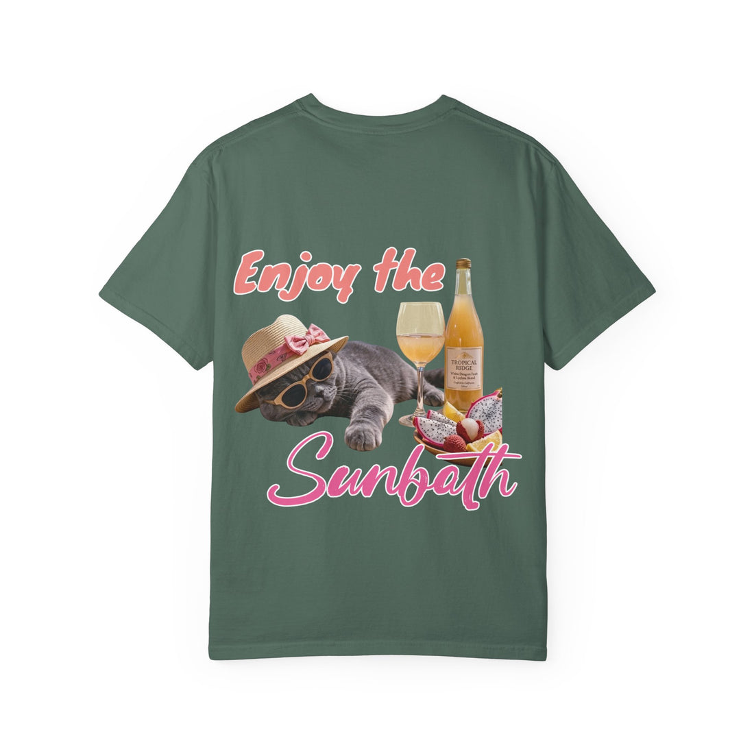 Custom Cat Vacation T-Shirt - Beach Sunbath Cat Lover Gift
