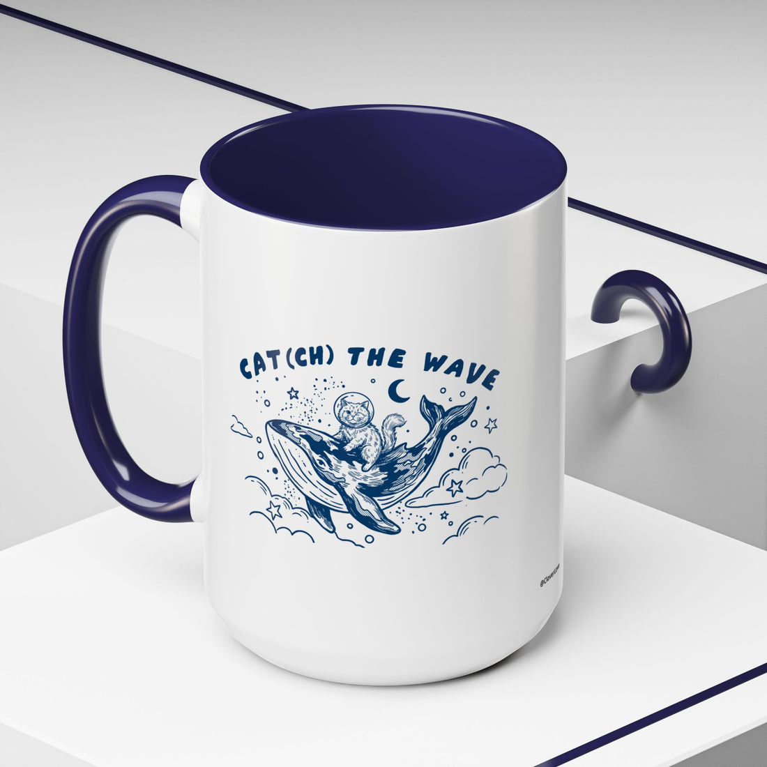 Cat's Wave Adventure Mug - Cute Cat Whale Ocean Coffee Cup