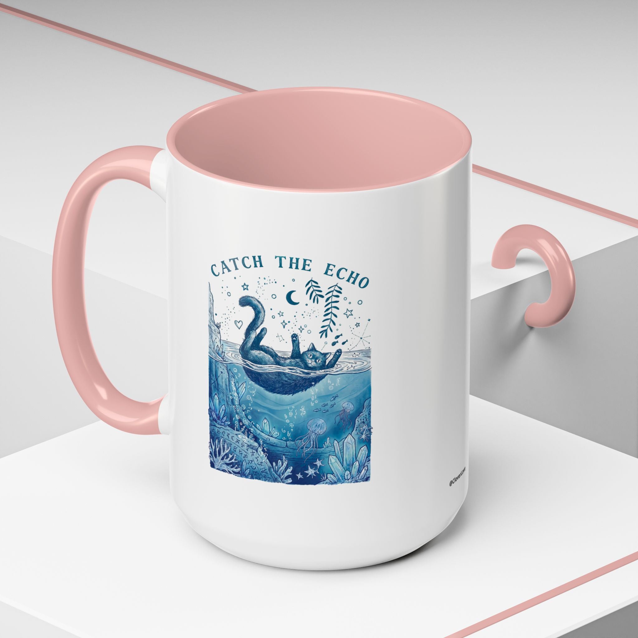 Cat's Ocean Echo Mug - Cute Underwater Cat Lover Coffee Cup