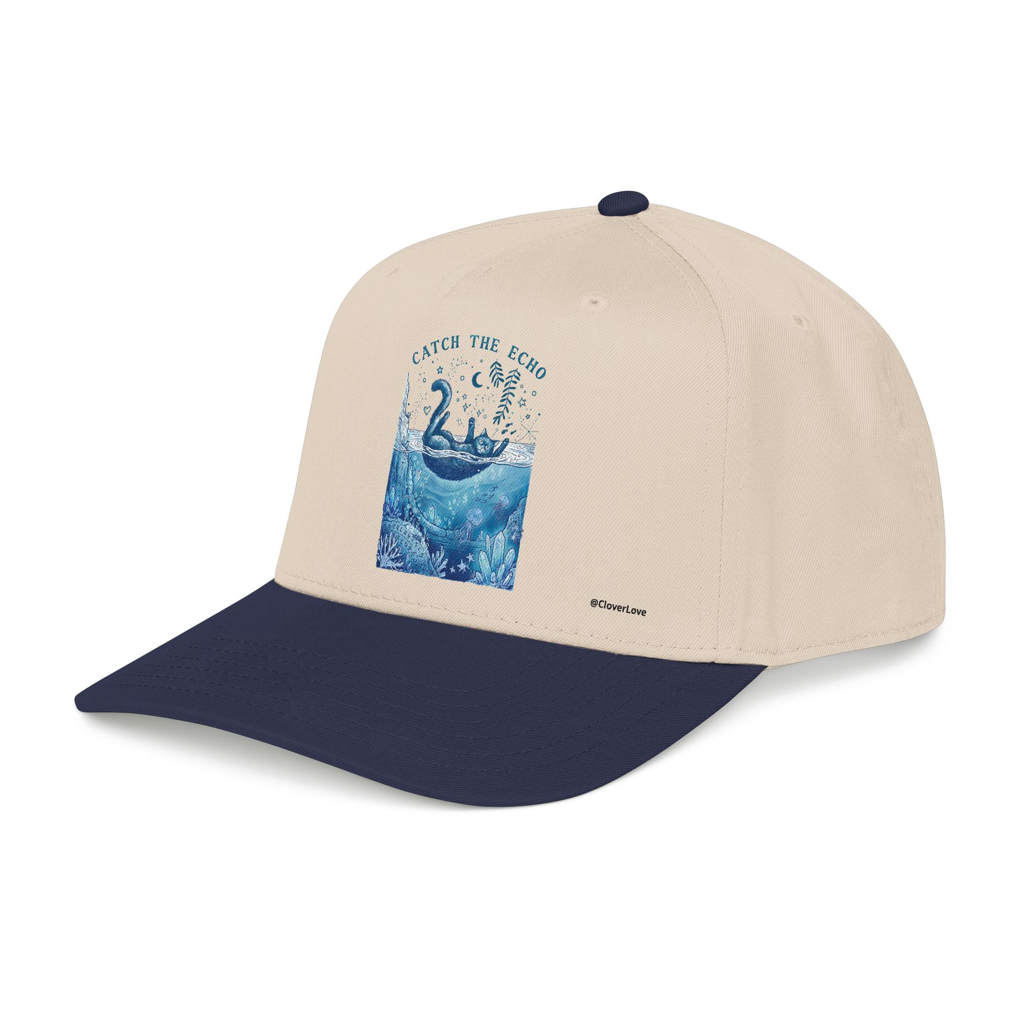Ocean Cat Hat - Underwater Adventure Baseball Cap, Cute Cat Lover Gift, Marine Life Hat