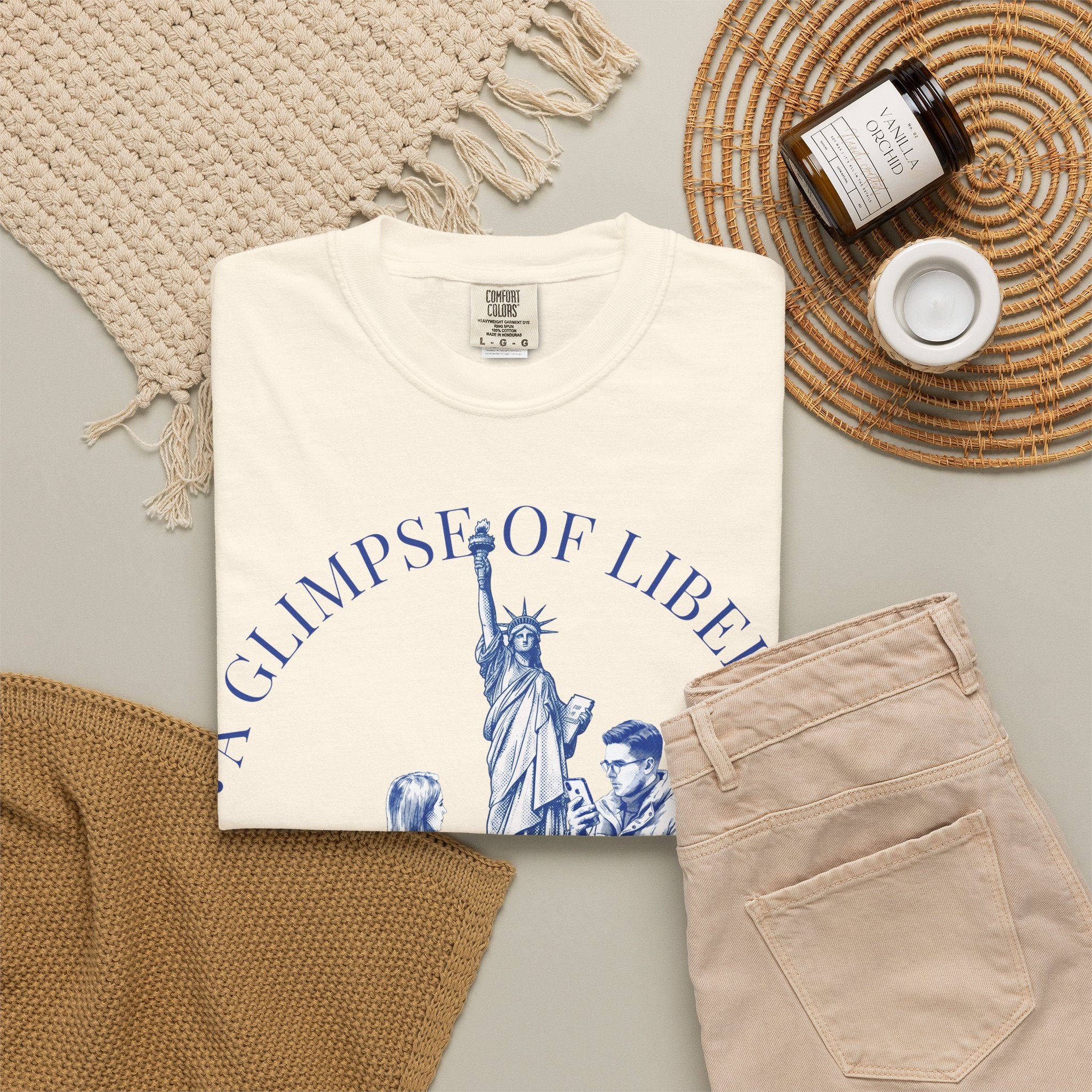 Custom Statue of Liberty Travel Memory T-Shirt - Couple Vacation Gift