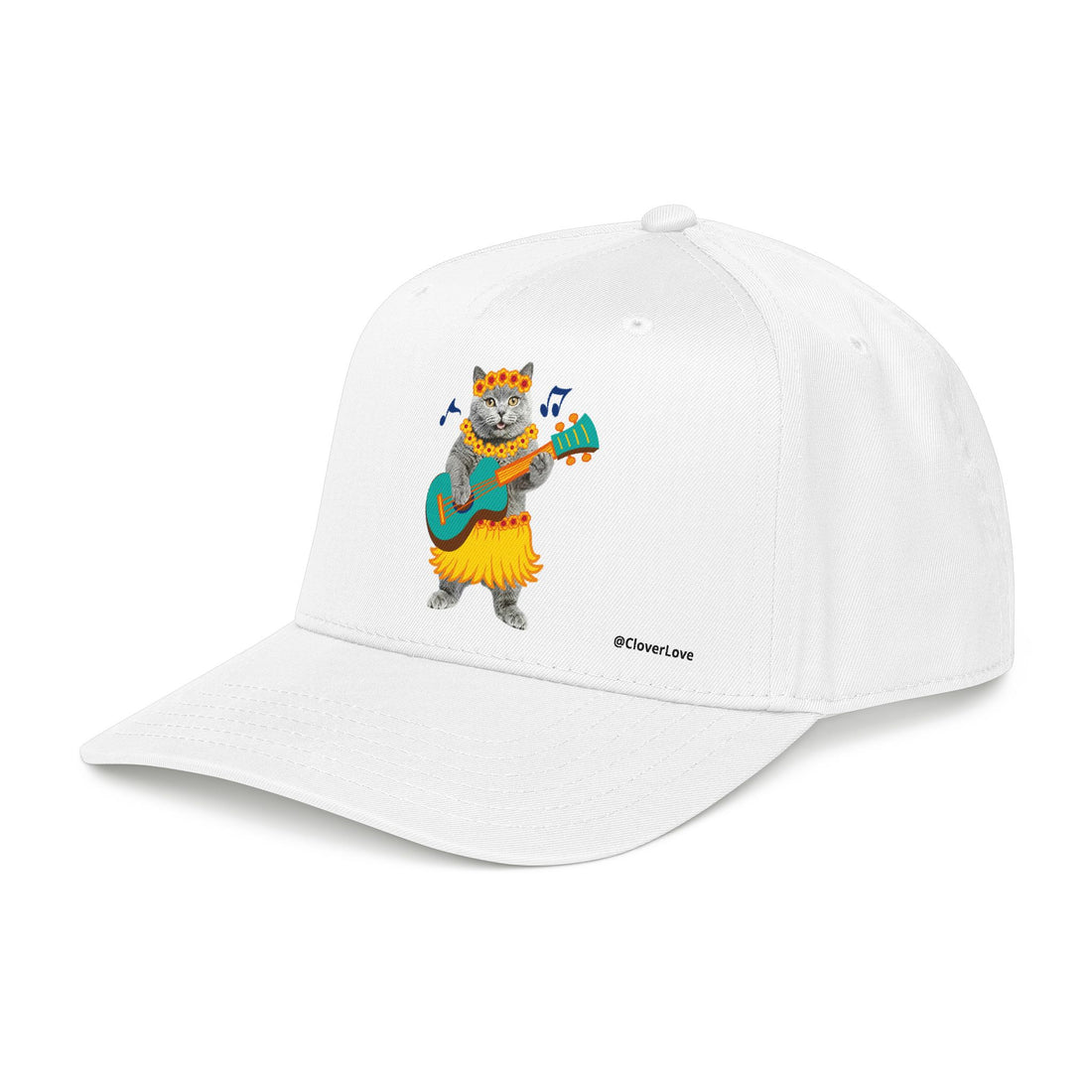Summer Cat Guitar Hat – Personalized Pet Lover Baseball Cap, Fun Beach Vacation Gift