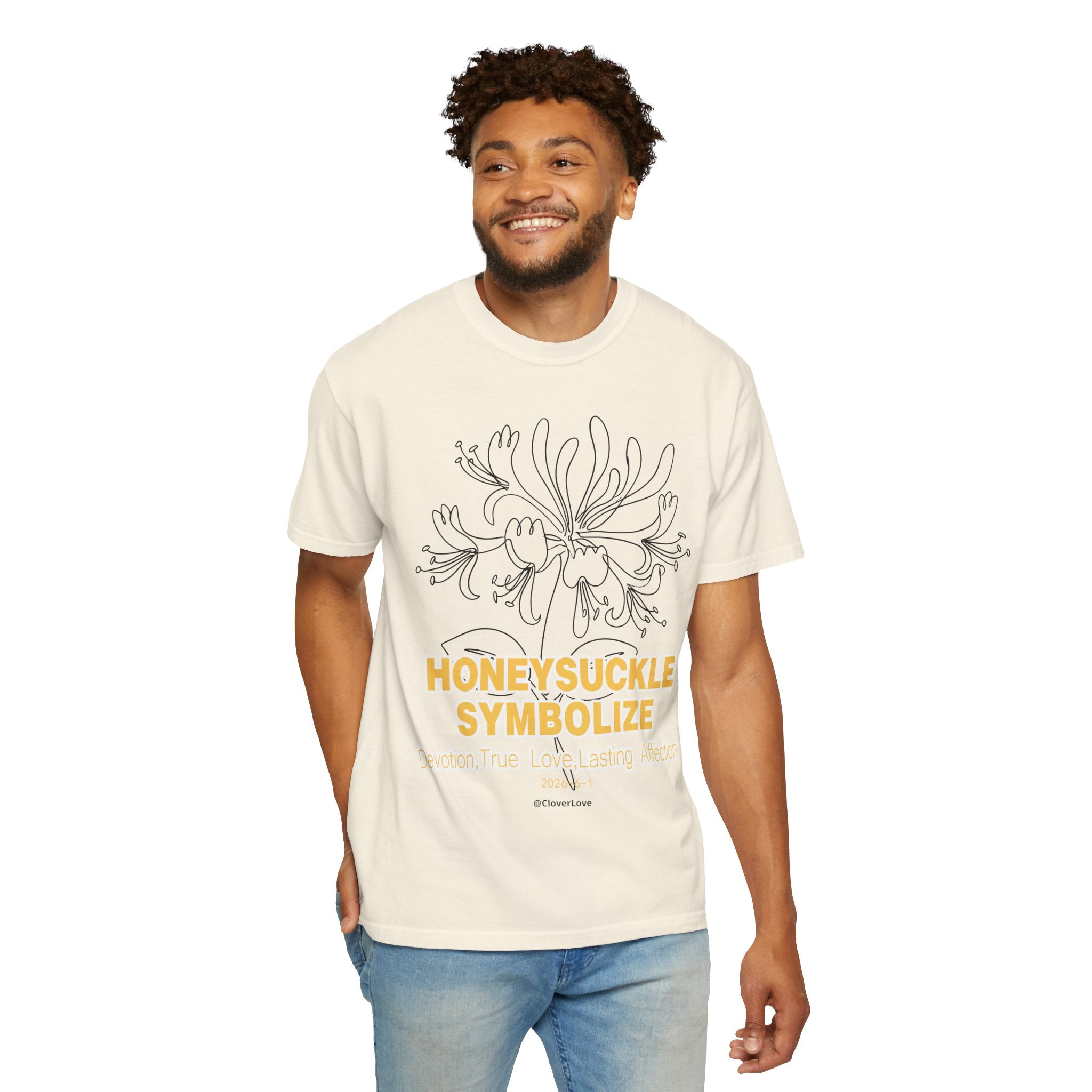 Honeysuckle Flower T-Shirt - Botanical Graphic Shirt for Flower Lovers